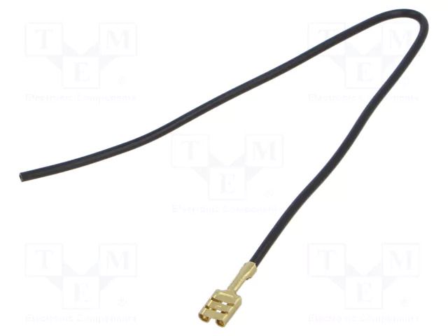 Cable with crimped terminals; H05V-K; 1mm2; black; 250mm; flat CHEVAL F63-100BK025