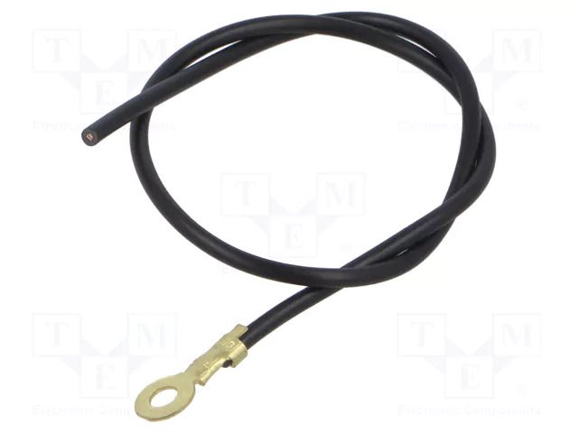 Cable: cable with crimped terminals; black; non-insulated,round CHEVAL M3R-050BK025