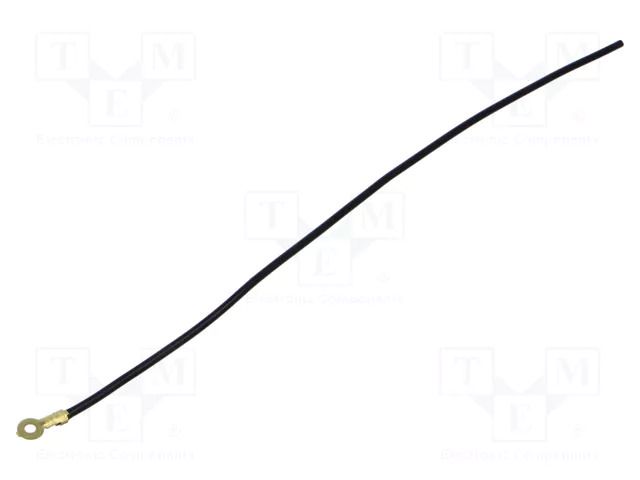 Cable: cable with crimped terminals; black; non-insulated,round CHEVAL M3R-100BK025