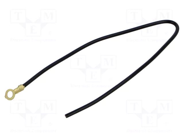 Cable: cable with crimped terminals; black; non-insulated,round CHEVAL M4R-075BK025
