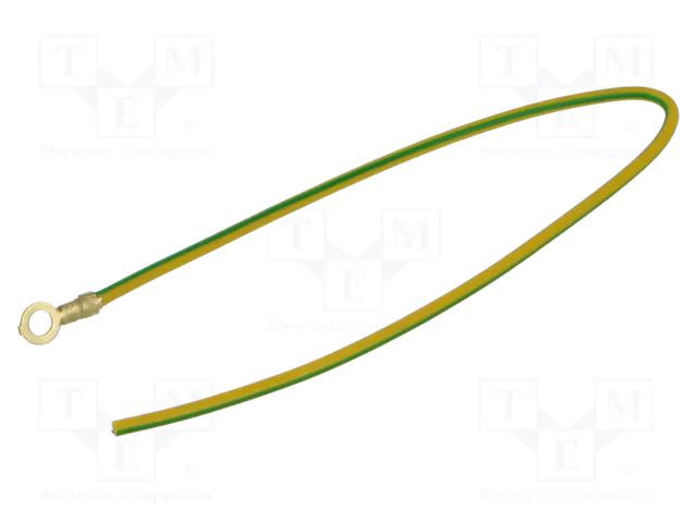 Cable: cable with crimped terminals; yellow-green; 250mm; H05V-K CHEVAL M4R-100YG025
