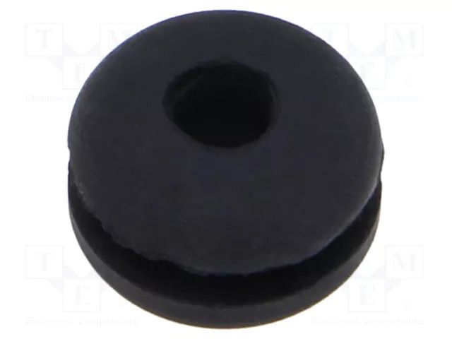 Grommet; Ømount.hole: 7mm; Øhole: 3mm; black; -40÷125°C; EPDM ESSENTRA ESS-10284445