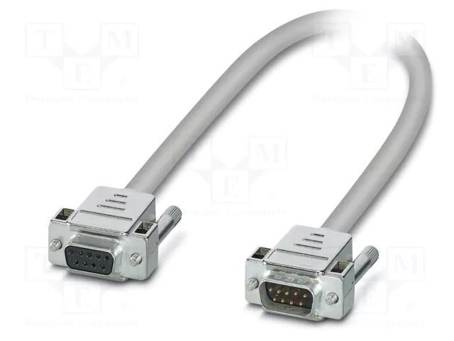 Cable; D-Sub 9pin socket,D-Sub 9pin plug; PVC; Len: 0.5m; grey PHOENIX CONTACT 2299987