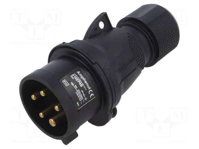 Connector: AC supply 3-phase; IP&S; 16A; 415V; plug; male; PIN: 5 AMPHENOL 2CMA103591R1000