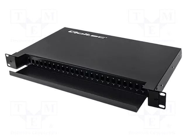 Fiber patch panel; black; Number of ports: 24; Standard: 19"; RACK QOLTEC QOLTEC-54480
