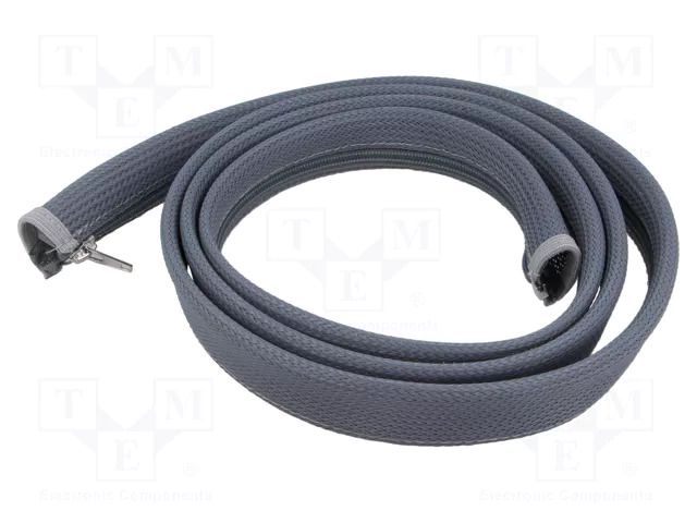 Cable box; multi use; grey; L: 2m; polyester; Ø: 20mm LOGILINK PC-KAB0072