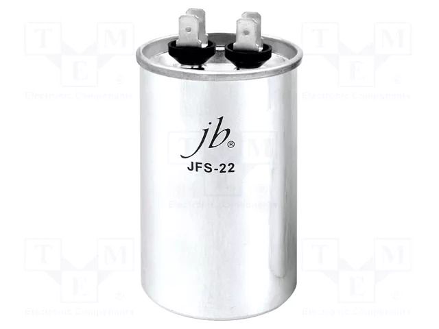 Capacitor: polypropylene; motors, run; 18uF; 450VAC; Ø50x75mm; ±5% Jb Capacitors JFS22A6186J000000B