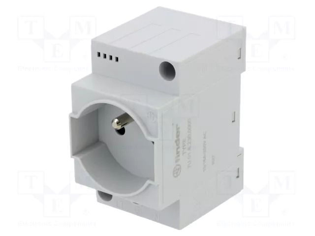 E-type socket; 250VAC; 10A; for DIN rail mounting; grey FINDER 7U.01.8.230.0000