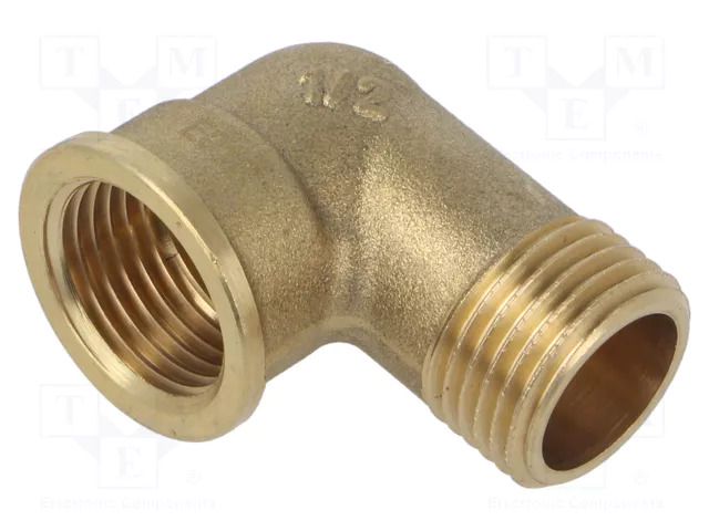 Splice terminal: 90° elbow; male-female; brass CW617N; BR GEBO 92-4BR