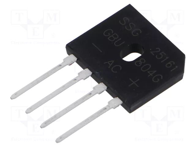 Bridge rectifier: single-phase; Urmax: 400V; If: 8A; Ifsm: 200A SMC DIODE SOLUTIONS GBU804GTB-SMC