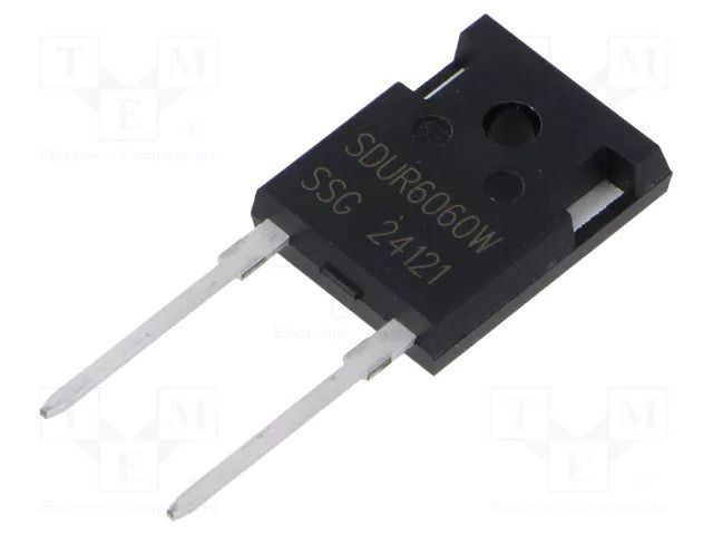 Diode: rectifying; THT; 600V; 60A; tube; TO247AC; Ufmax: 2V; Ir: 100uA SMC DIODE SOLUTIONS SDUR6060W-SMC