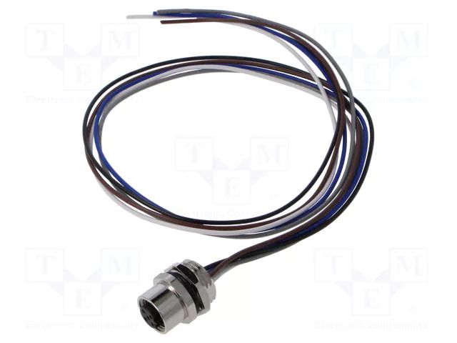 Connector: M12; socket; female; 2A; 60V; PIN: 5; IP67; straight; 500mm LUTRONIC 1220-05B-T16CW-05M