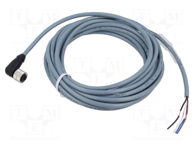Cable: for sensors/automation; PIN: 4; angled; 5m; M12; 250VDC; 4A CARLO GAVAZZI CON14NFA5