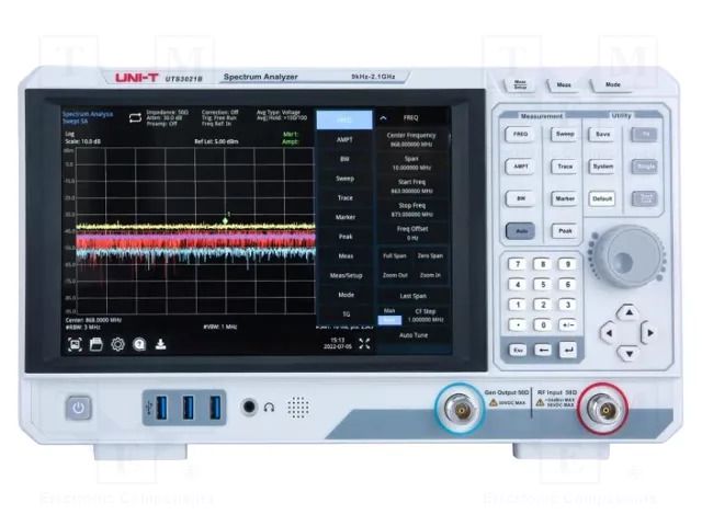 Spectrum analyzer; 9kHz÷2.1GHz; HDMI,LAN,USB; Resolution: 1Hz UNI-T UTS3021B