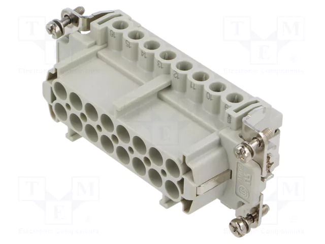 Connector: HDC; contact insert; female; CNE; PIN: 16; 16A; 600V ILME CNEF16TX