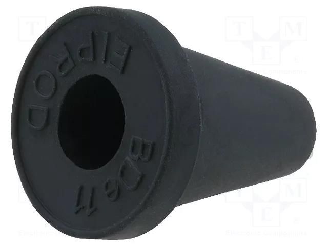 Grommet; Ømount.hole: 16.5mm; rubber; black; Panel thick: max.2mm ELPROD BDE-11