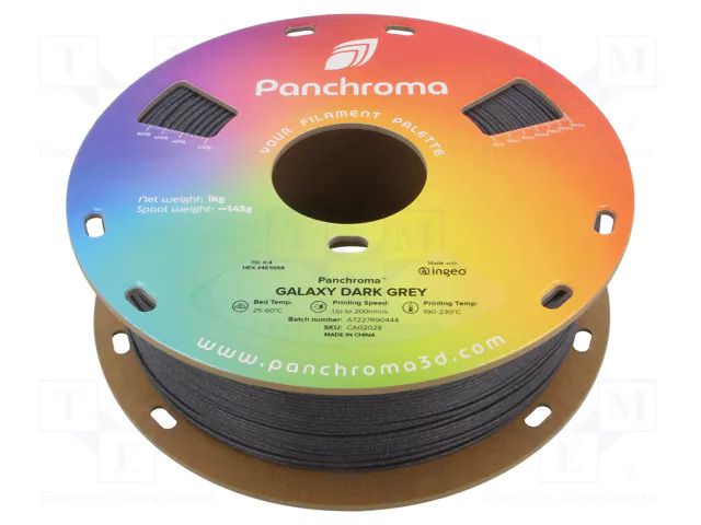 Filament: PLA; 1.75mm; galaxy dark grey; 190÷230°C; 1kg POLYMAKER CA02028