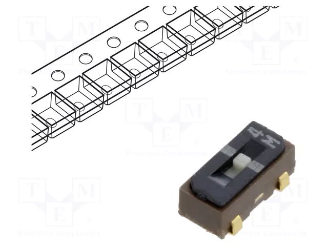 Switch: slide; Pos: 2; SPDT; 0.1A/6VDC; ON-ON; SMT; Leads: J-Bend Nidec Copal Electronics CJS-1200TA1