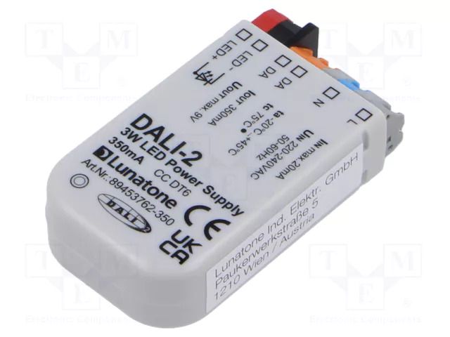 Power supply: switching; LED; 3W; 9VDC; 350mA; 220÷240VAC; IP20 Lunatone GmbH 89453762-350
