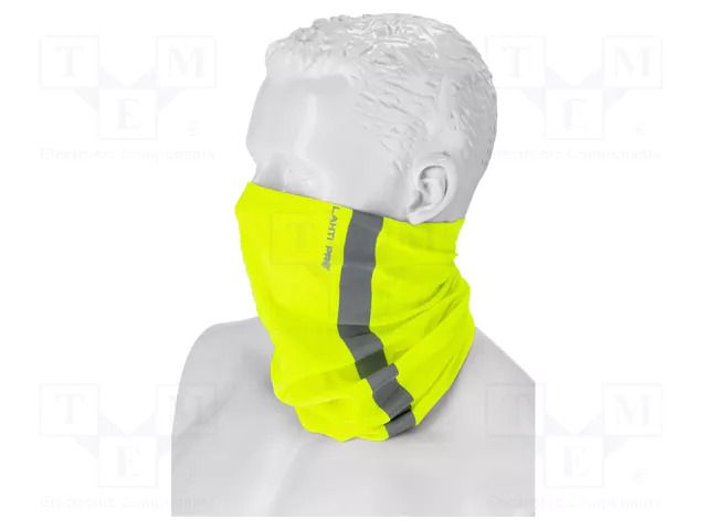 All-purpose tube scarf; flexible; yellow; microfibre polyester LAHTI PRO LAHTI-L1030100
