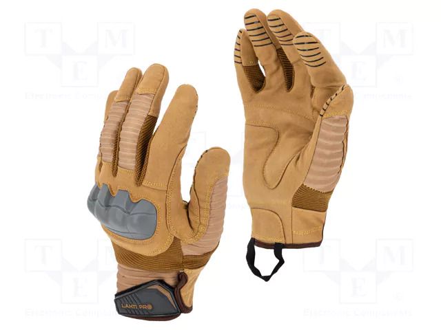 Protective gloves; Size: 9; light-brown; tag LAHTI PRO LAHTI-L281409K