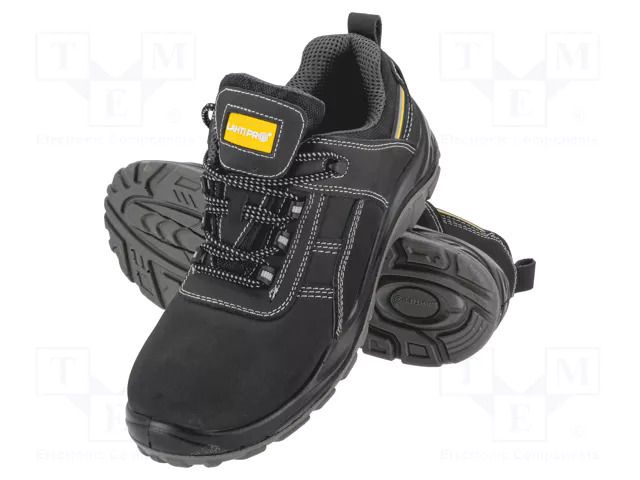 Shoes; Size: 43; black/yellow; nubuck; slip; with metal toecap LAHTI PRO LAHTI-L3041443