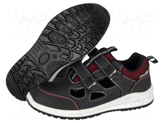 Sandals; Size: 41; black-white; leather; slip; with metal toecap LAHTI PRO LAHTI-L3061641