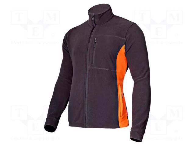 Fleece sweatshirt; Size: S; graphite-orange; 290g/m2 LAHTI PRO LAHTI-L4010201