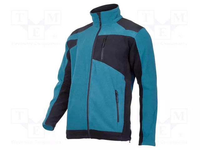 Fleece sweatshirt; Size: S; turquoise- black; 290g/m2 LAHTI PRO LAHTI-L4011401
