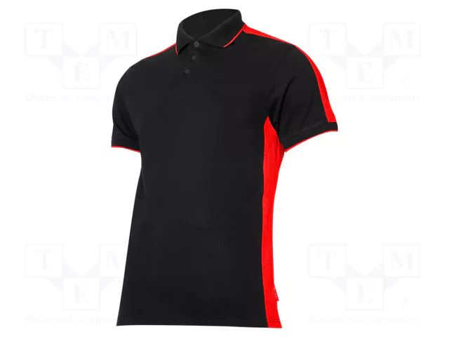 Polo shirt; Size: S; black-red; 190g/m2 LAHTI PRO LAHTI-L4032101