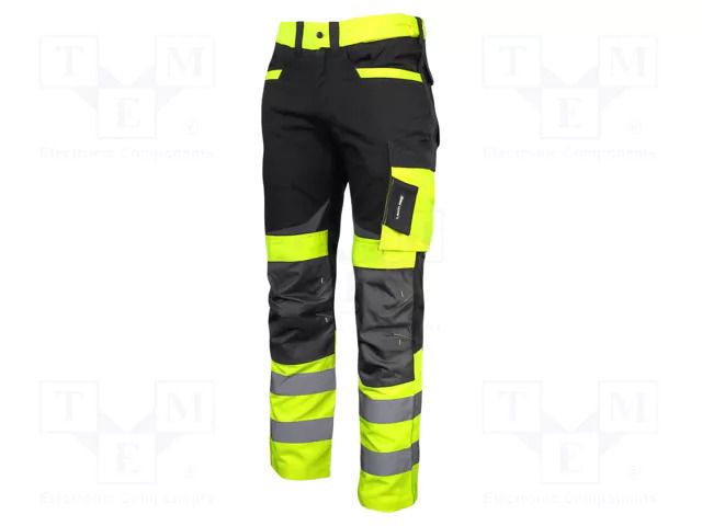 Dungarees; Size: XXL; black/yellow; warning,slim-fit; 270g/m2 LAHTI PRO LAHTI-L4051105