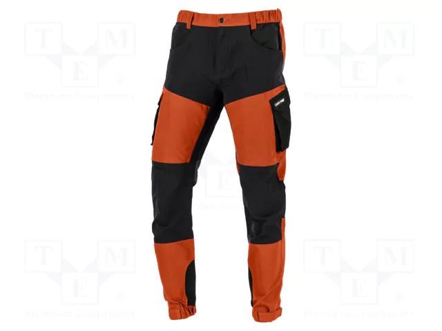 Dungarees; Size: L; orange-black; STRETCH; 240g/m2 LAHTI PRO LAHTI-L4053903