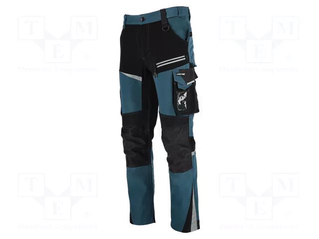 Dungarees; Size: XXXL; turquoise- black; STRETCH; slim-fit LAHTI PRO LAHTI-L4054106