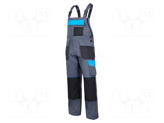 Dungarees; Size: 56,XL; grey-blue; 190g/m2; bib pants LAHTI PRO LAHTI-L4060456