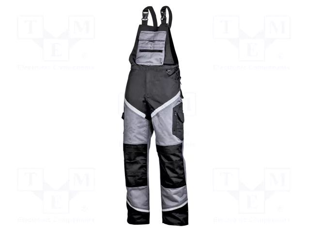 Dungarees; Size: XXXL; black-grey; Class: 2; 270g/m2; bib pants LAHTI PRO LAHTI-L4061306