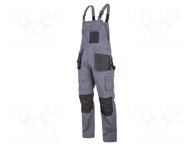 Dungarees; Size: 52,L; grey-black; 265g/m2; bib pants LAHTI PRO LAHTI-L4061652