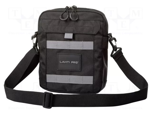Waist bag; on the shoulder; black; polyester; 290x210x60mm LAHTI PRO LAHTI-L9050600