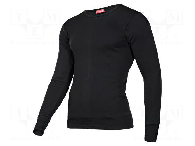 Long-sleeved t-shirt; Size: XXL; black; furlined; 220g/m2 LAHTI PRO LAHTI-LPKT12XL