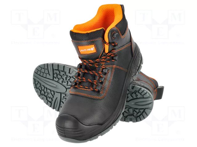 Boots; Size: 40; black-orange; leather; slip; Safety cat: S1 FO SR LAHTI PRO LAHTI-LPTOMD40