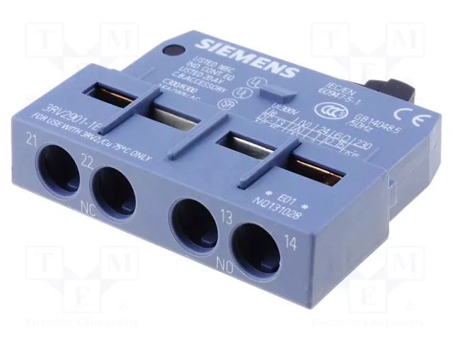 Auxiliary contacts; NO + NC; front; Leads: screw terminals SIEMENS 3RV2901-1E