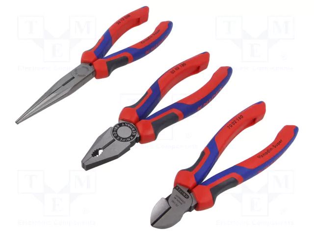 Kit: pliers; cardboard packaging; Cut: with side face; 3pcs. KNIPEX KNP.002011