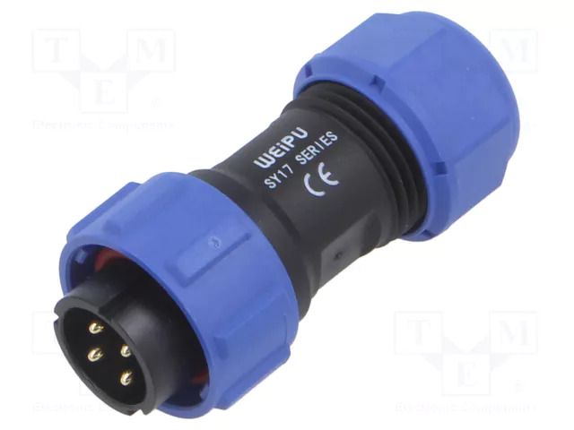 Connector: circular; plug; male; PIN: 4; IP67; SY17; 15A; 500V WEIPU SY1710/P4B-1N