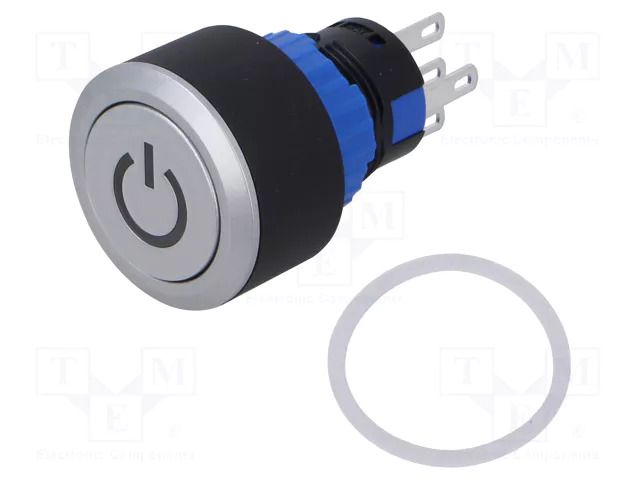 Switch: push-button; Pos: 2; SPDT; 0.5A/220VAC; 1A/24VDC; ON-(ON) ONPOW LAS1-AWY-11TW12VP