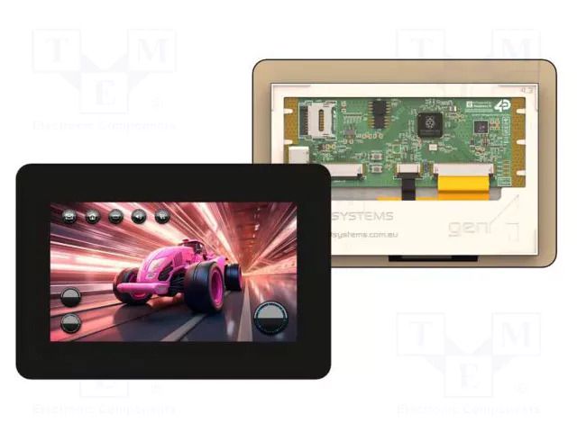Display: TFT; 4.3"; 800x480; 520BSRAM,8MBPSRAM,16MBFLASH; 4÷6V 4D Systems GEN4-RP235043CTCLB