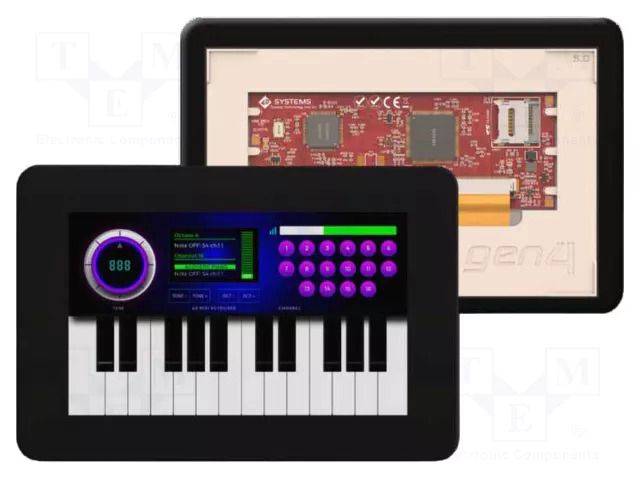 Display: TFT; 5"; 800x480; 32kBRAM,192kBFLASH; 705cd/m2; FFC/FPC 4D Systems GEN4-ULCD-50DCT-CS