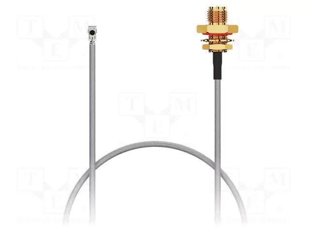 Cable; IPEX MHF 4L LK,RP-SMA female; black; -40÷85°C; 0÷3GHz GCT CAB421RF-0100-A-1