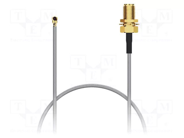 Cable; IPEX MHF 1,RP-SMA female; grey; angled,straight; -40÷85°C GCT CAB468RF-0050-A-1