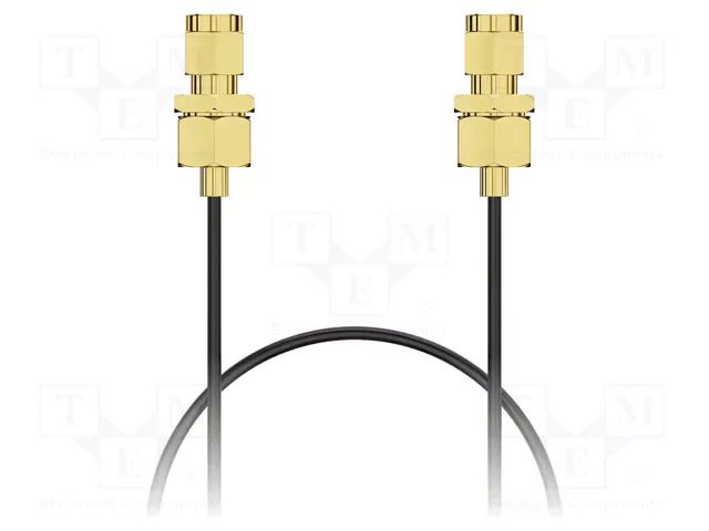 Cable; SMA male,both sides; black; straight,with seal; -40÷85°C GCT CAB613RF-0304-1