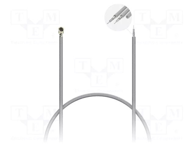 Cable; IPEX MHF 1,wires; black; angled; -40÷85°C; 250mm; 50Ω GCT 084-RF-250-0/0/0-E