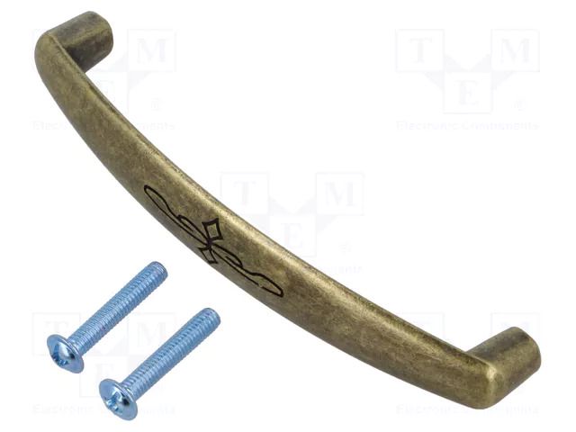 Holder; ZnAL; antique brass; H: 34mm; L: 103mm; W: 13mm; OLBIA; handle GTV Poland GTV-UZ-OLBIA-96-04